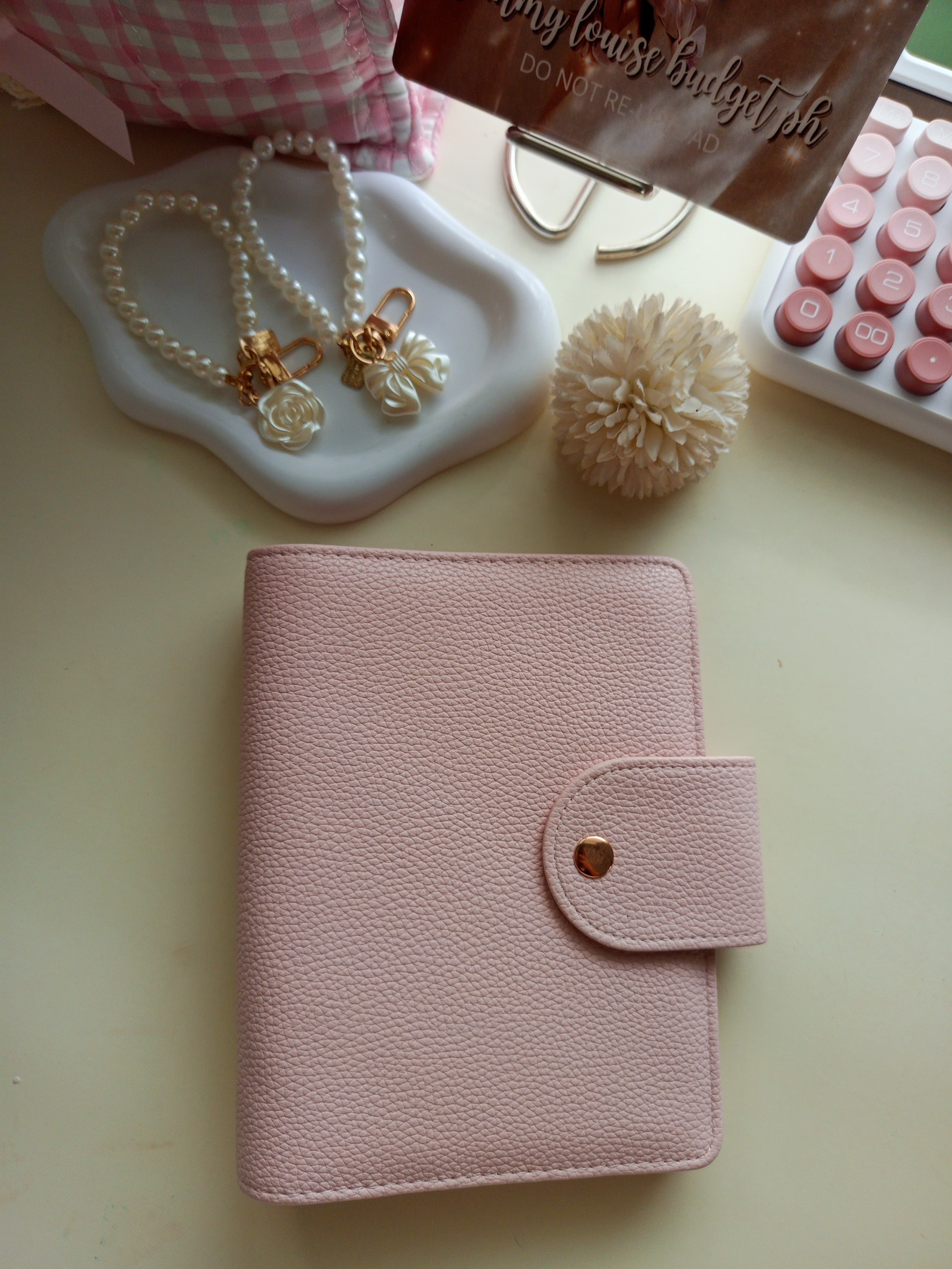 Beige Crosshatch Binder